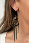 Paparazzi Accessories Floating on HEIR - Brass Earrings