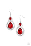 Paparazzi Accessories Double The Drama - Red Earrings