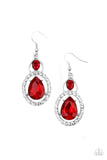 Paparazzi Accessories Double The Drama - Red Earrings