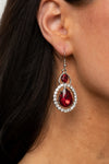 Paparazzi Accessories Double The Drama - Red Earrings