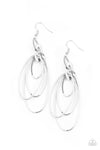 Paparazzi Accessories OVAL The Moon - Silver Earrings