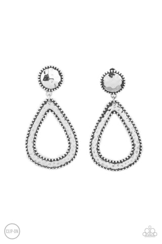 Paparazzi Accessories Beyond The Borders - Silver Clip-on Earrings