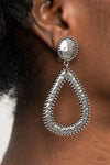 Paparazzi Accessories Beyond The Borders - Silver Clip-on Earrings