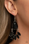 Paparazzi Accessories POWERHOUSE Call - Black Earrings [804]