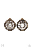 Paparazzi Accessories Dazzling Definition - Brass Clip-on Earrings