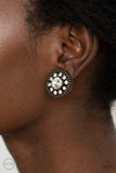 Paparazzi Accessories Dazzling Definition - Brass Clip-on Earrings