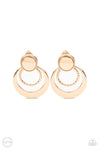 Paparazzi Accessories Refined Ruffles - Gold Clip-on Earrings