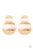 Paparazzi Accessories Here Today, GONG Tomorrow - Gold Earrings