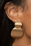 Paparazzi Accessories Here Today, GONG Tomorrow - Gold Earrings