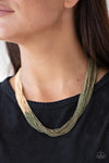 Paparazzi Accessories Metallic Merger - Brass Necklace