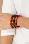 Paparazzi Accessories Caribbean Catwalk - Orange Wood Bracelet