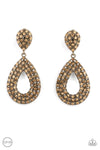 Paparazzi Accessories Pack In The Pizzazz - Brass Clip-on Earrings