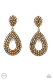 Paparazzi Accessories Pack In The Pizzazz - Brass Clip-on Earrings