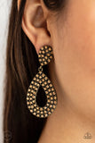 Paparazzi Accessories Pack In The Pizzazz - Brass Clip-on Earrings