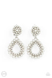 Paparazzi Accessories Discerning Droplets - White Clip-on Earrings