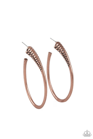 Paparazzi Accessories Fully Loaded - Copper Hoop Earrings