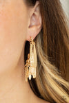 Paparazzi Accessories Pursuing The Plumes - Gold Earrings