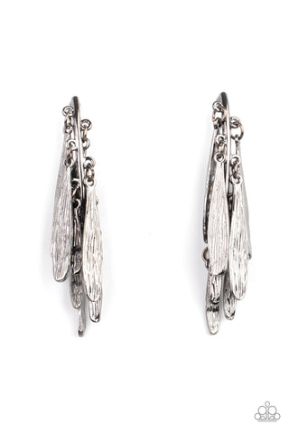 Paparazzi Accessories Pursuing The Plumes - Black Earrings