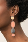 Paparazzies Accessories All Out Allure - Orange Earrings