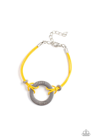 Paparazzi Accessories Choose Happy Yellow Bracelet