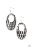 Paparazzi Accessories Engraved Edge - Silver Earrings