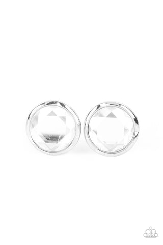 Paparazzi Accessories Double-Take Twinkle - White Earrings