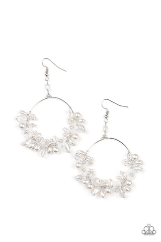 Paparazzi Accessories Floating Gardens - White Earrings