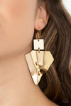 Paparazzi Accessories Deceivingly Deco - Gold Earrings