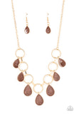 Paparazzi Accessories Golden Glimmer - Brown Necklace