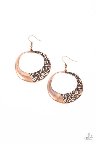 Paparazzi Accessories Downtown Jungle - Copper Earrings