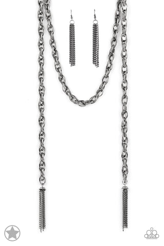 Paparazzi Accessories SCARFed for Attention - Gunmetal Necklace