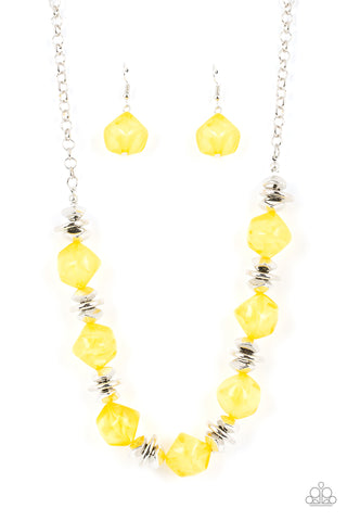 Paparazzi Accessories Island Ice - Yellow Necklace