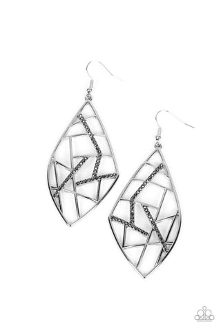 Paparazzi Accessories Geo Grid - Silver Earrings