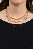 Paparazzi Accessories Galvanized Grit - Gold Necklace