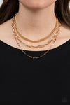 Paparazzi Accessories Galvanized Grit - Gold Necklace