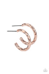 Paparazzi Accessories Triumphantly Textured - Rose Gold Earrings