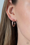 Paparazzi Accessories Triumphantly Textured - Rose Gold Earrings