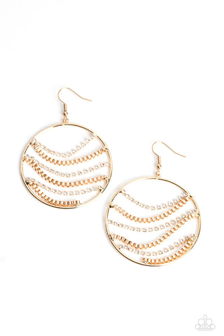 Paparazzi Accessories Fighting Fortune - Gold Earrings