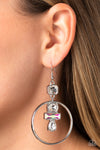 Paparazzi Accessories Geometric Glam - White Earrings