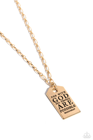 Paparazzi Accessories Possible Pendant - Gold Necklace