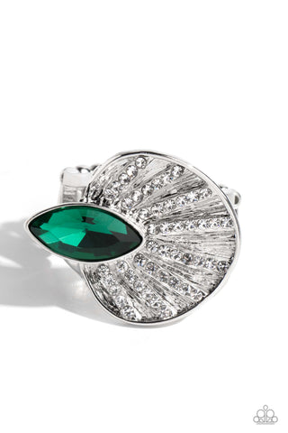 Paparazzi Accessories Fan Dance Dazzle - Green Ring