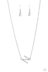 Paparazzi Accessories INITIALLY Yours - N - White Necklace