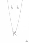 Paparazzi Accessories INITIALLY Yours - K - White Necklace