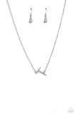 Paparazzi Accessories INITIALLY Yours - T - White Necklace