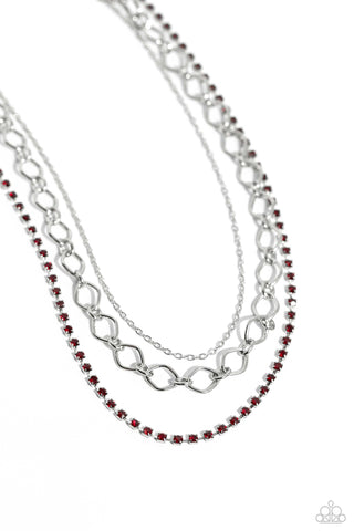 Paparazzi Accessories Tasteful Tiers - Red Necklace