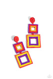 Paparazzi Accessories Seize the Squares - Red Earrings