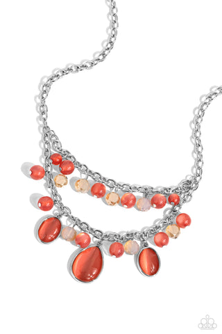 Paparazzi Accessories Dewy Disposition - Orange Necklace