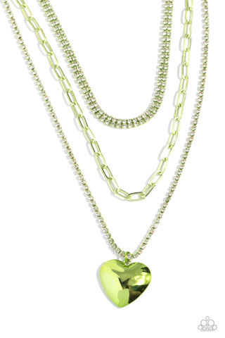 Paparazzi Accessories Caring Cascade - Green Necklace