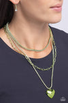 Paparazzi Accessories Caring Cascade - Green Necklace