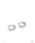 Paparazzi Accessories Bubbly Basic - White Cuff Earrings